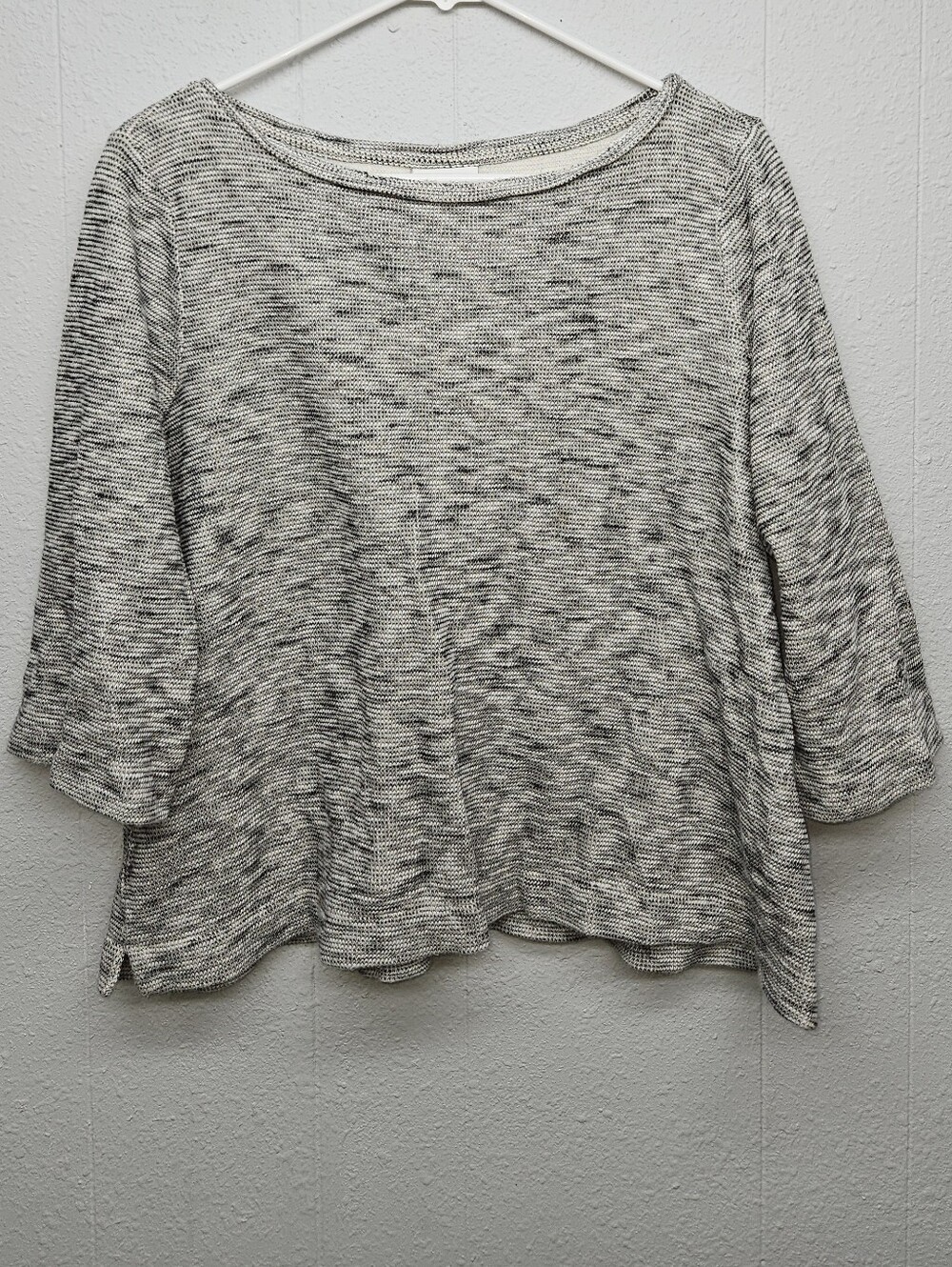 Pure Jill Flowy Marled Knit Semi Cropped Sweater Pullover Womens L Coquette Fall